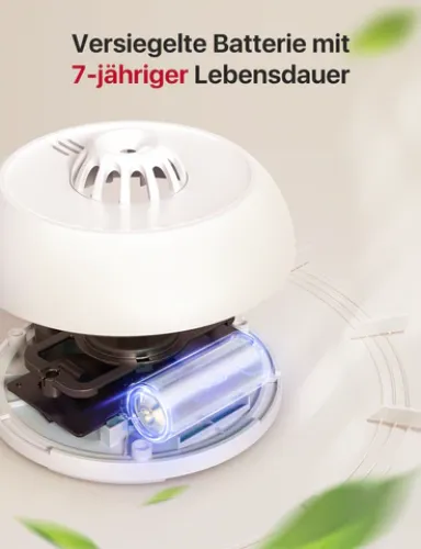 X-Sense funkvernetzter Hitzemelder mit versiegelter 10-Jahres-Batterie, Wärmemelder kompatibel mit Basisstation, XH02-M, 1-Pack weiß